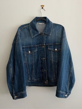 Stella McCartney Blue Denim Jacket with Crystal Detailing